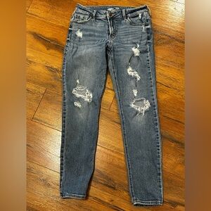 Old Navy Rockstar Super Skinny Mid Rise Women’s 4 Blue Distressed Denim Jeans